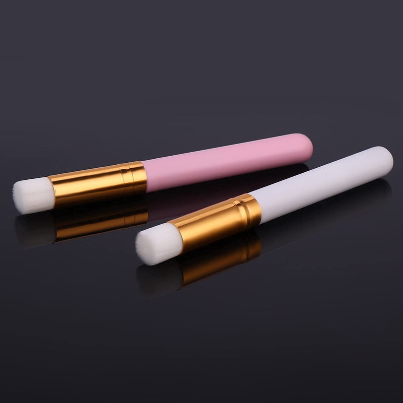 [Australia] - Molain Lash Shampoo Brushes,2 Pieces Nose Pore Deep Cleansing Facial Brush, Eyelash Extensions Brush Washing Brush Lash Cleanser 2 Colors Pink and White 
