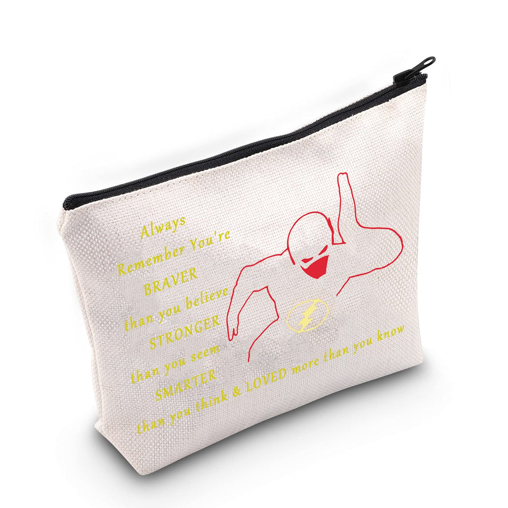 [Australia] - LEVLO The Flash Cosmetic Make Up Bag The Fastest Man Fans Inspired Gift You Are Braver Stronger Smarter Than You Think Flash Makeup Zipper Pouch Bag For Women Girls, Fastest Man Bag, 