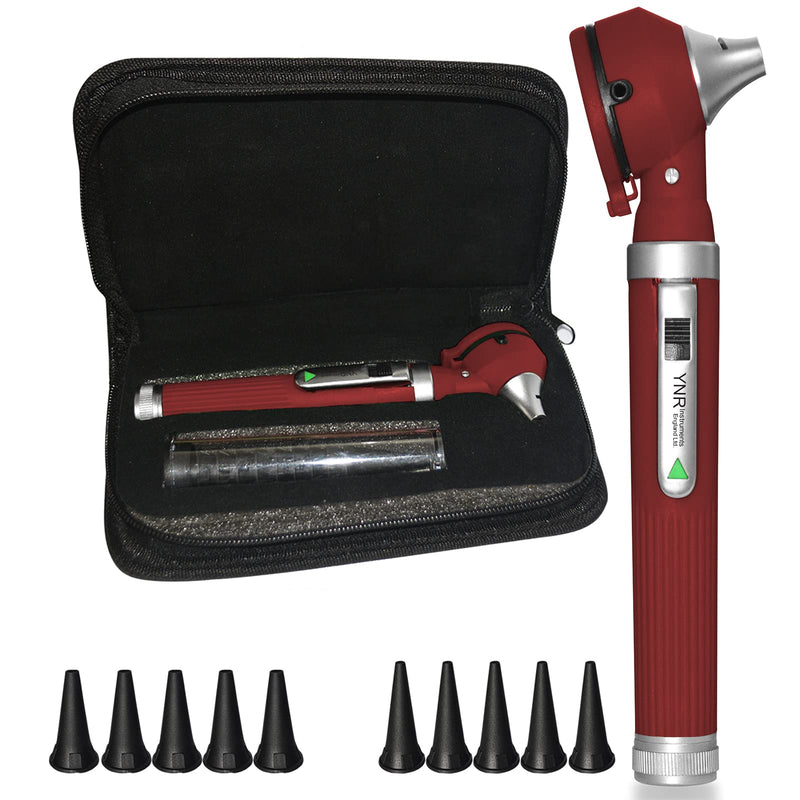 [Australia] - YNR England F.O Mini Otoscope Ear o Scope Auriscope Fibre Optic ENT Ear Scope Diagnostic Examination GP CE Mark Approved (Burgandy) Burgandy 