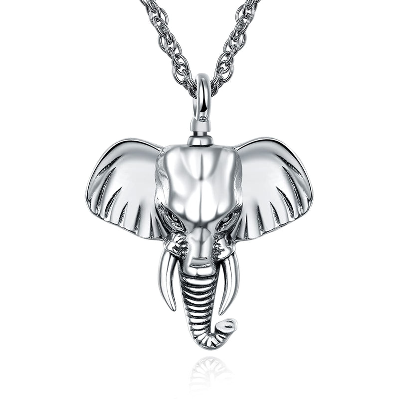 [Australia] - Ashes Necklace Urn Jewellery 925 Sterling Silver Elephant Pendant for Cremation Keepsake Memorial Gifts for Men Women Metallic 