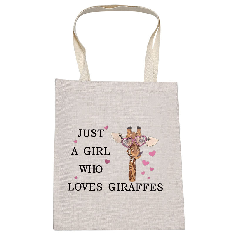 [Australia] - LEVLO Funny Giraffe Cosmetic Bag Animal Lover Gift Just A Girl Who Loves Giraffes Makeup Zipper Pouch Bag Giraffe Lover Gift For Women Girls, Who Loves Giraffes Tote, 