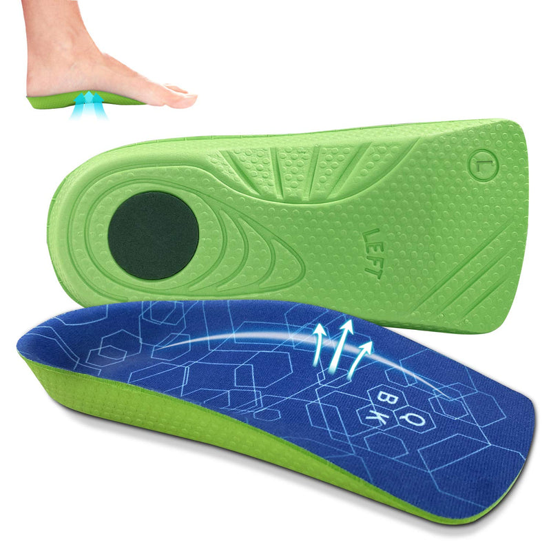 [Australia] - Orthotic Insoles, QBK Insoles for Plantar Fasciitis Support, 3/4 Length High Arch Support Shoe Inserts Suitable for Walking, Standing All Day, Dispersal Heel Pressure and Pain Relief, L L: 9-10.5 