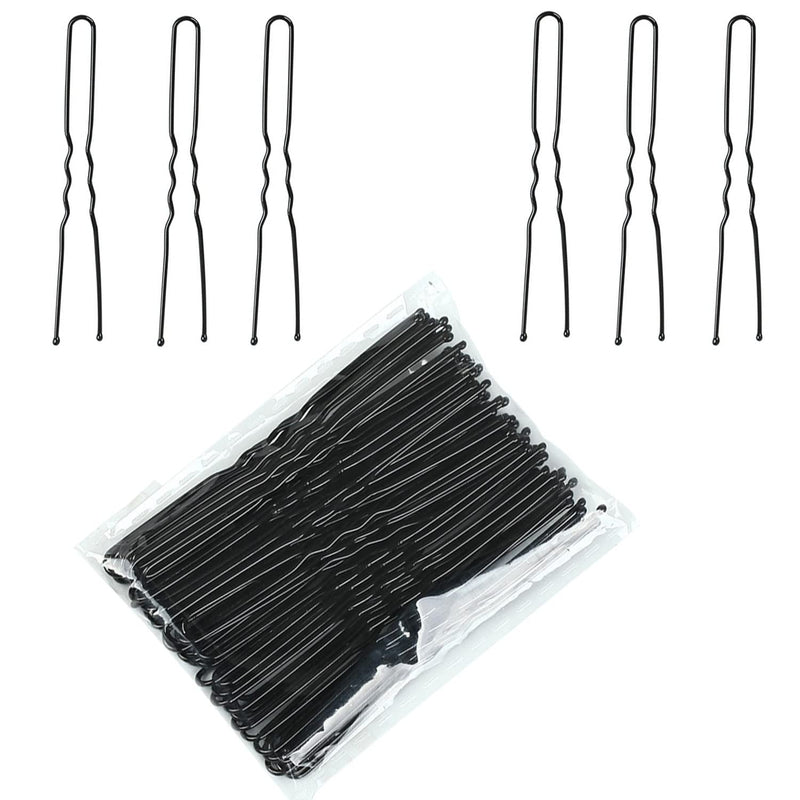 [Australia] - Black Hair Pins,Bobby Pins U shape Hair Bun Pins Bun Pins Hair Clips Hair Grips for Women Hair Styling Pins 50 Pieces Ideal for All Hair Types (6 cm/2.36 Inch) BIack-U 