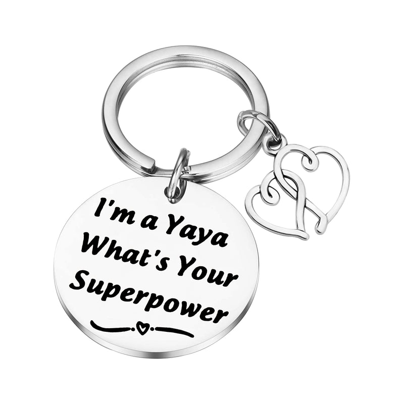 [Australia] - Yaya Gifts Grandma To Be Gifts New Grandparents Jewelry Yaya Mothers Day Gifts from Granddaughter Pregnancy Announcement Gifts I'm a Yaya What's Your Superpower Keychain 