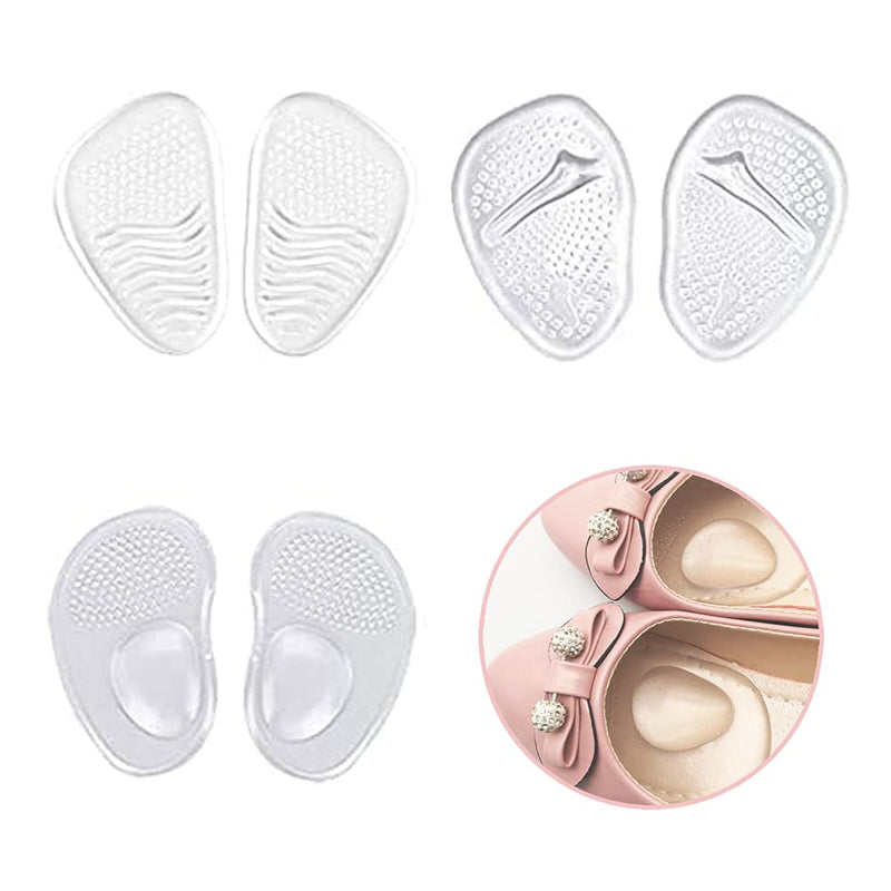 [Australia] - 3 Pairs Gel Insoles, Non Slip Inner Shoe Sticky Gel Pads, Gel Cushions for Feet, High Heel Pads, Foot Pain Relief Pads, Feet Protectors Gel Cushions Suitable Men Women 