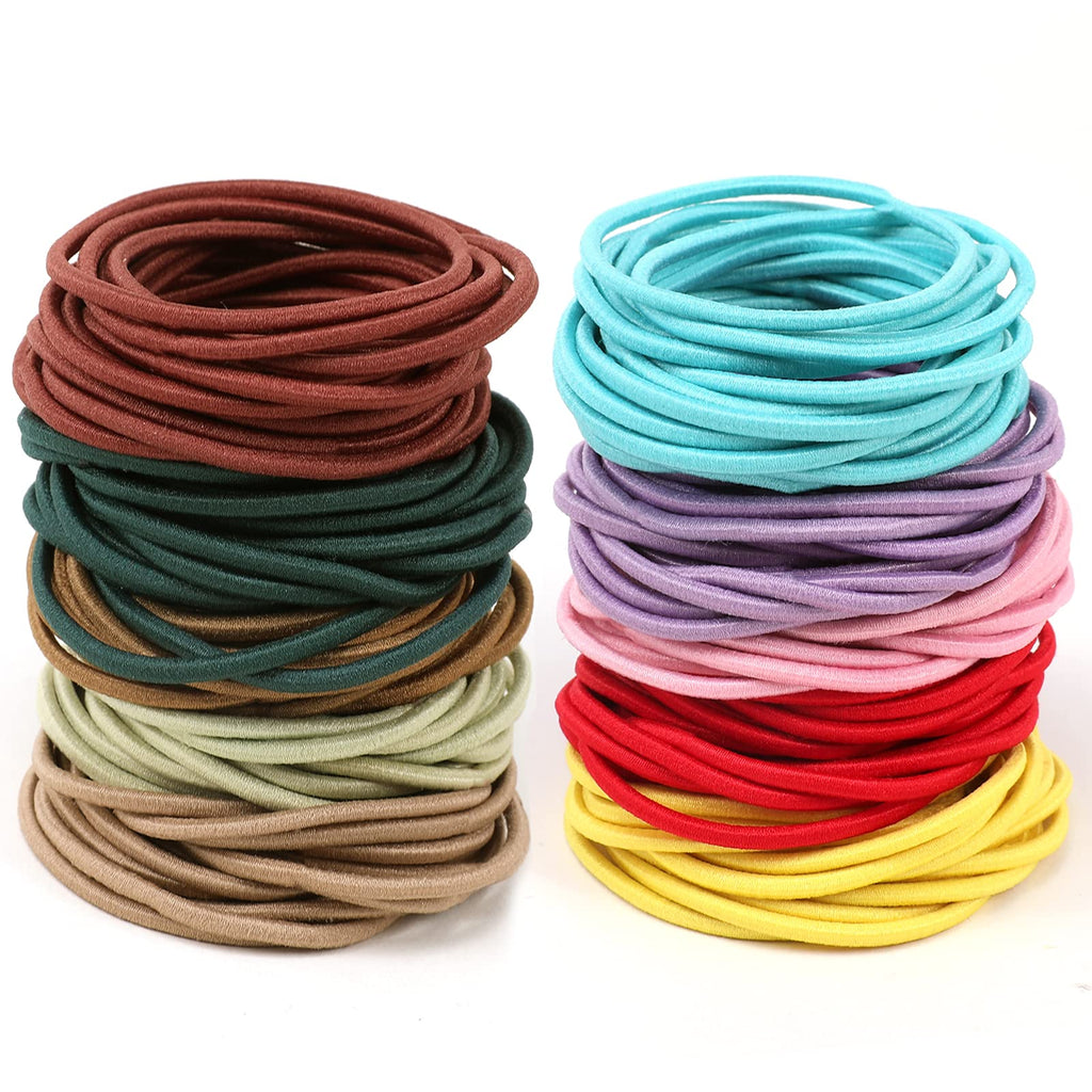 [Australia] - Boobeen 200 Pack Hair Ties Non-Crease Headband Multifunctional Hair Bands for Braided Hair and Firm Hair Variety of Colors Multi-colored 