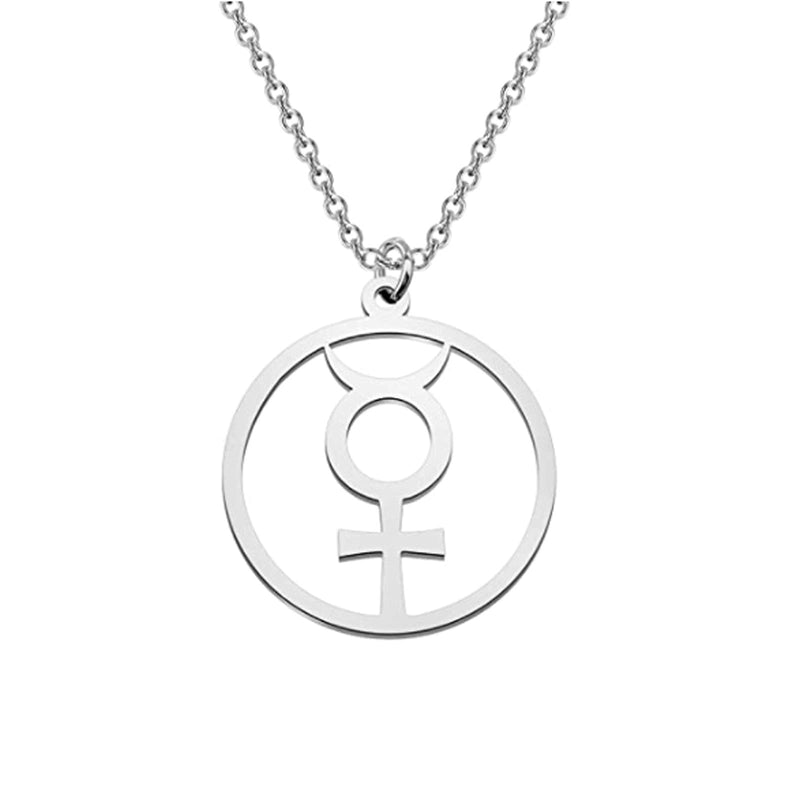 [Australia] - CENWA Mercury Pendant Alchemical Symbol Stainless Steel Necklace Mercury Symbol Jewelry Astrological Symbol Jewelry Mercury -N s EU 