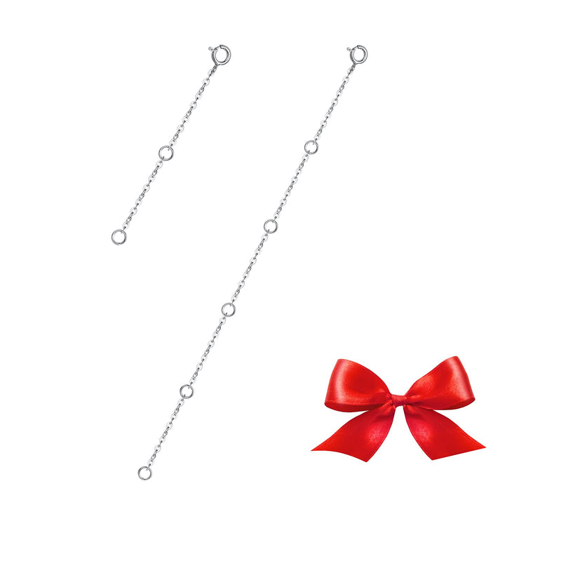 [Australia] - GinoMay Sterling Silver Necklace Extenders Chain Set of 2 Pcs Pack 2" and 4" or 2"and 5" - Solid 925 Sterling Silver Fine Chain Dianty Durable Adjustable 2" & 5" Extender 