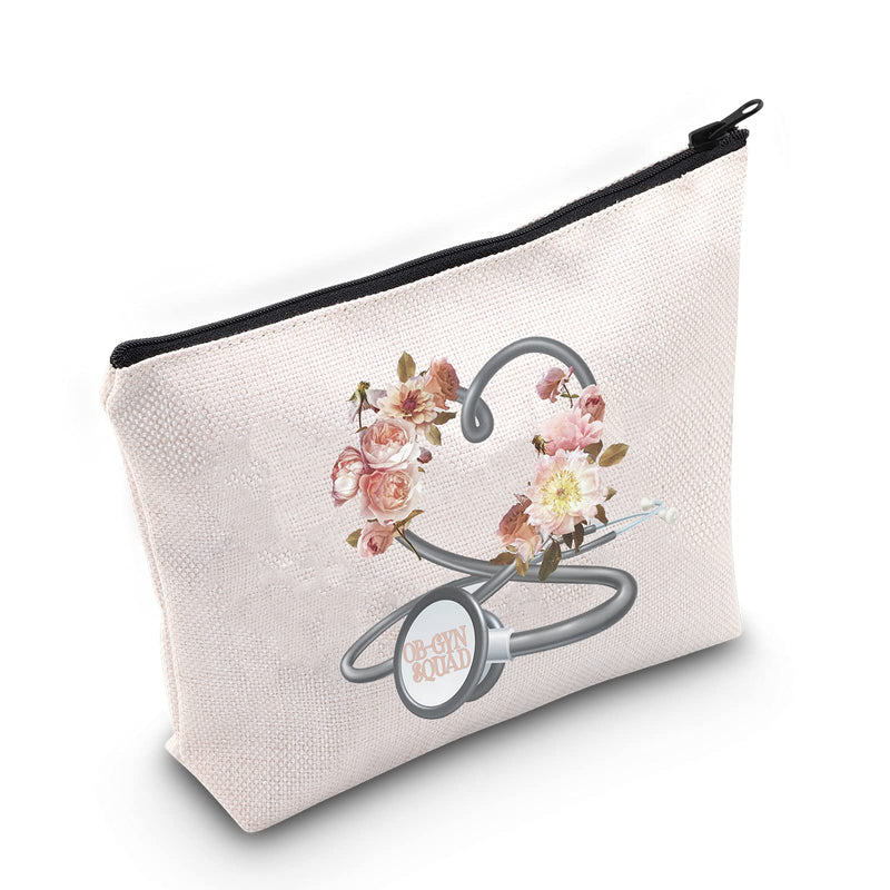 [Australia] - LEVLO Obgyn Nurse Cosmetic Make Up Bag Midwife Gift OBGYN Squad Makeup Zipper Pouch Bag For Obstetrician Nicu Nurse, OBGYN Squad, 