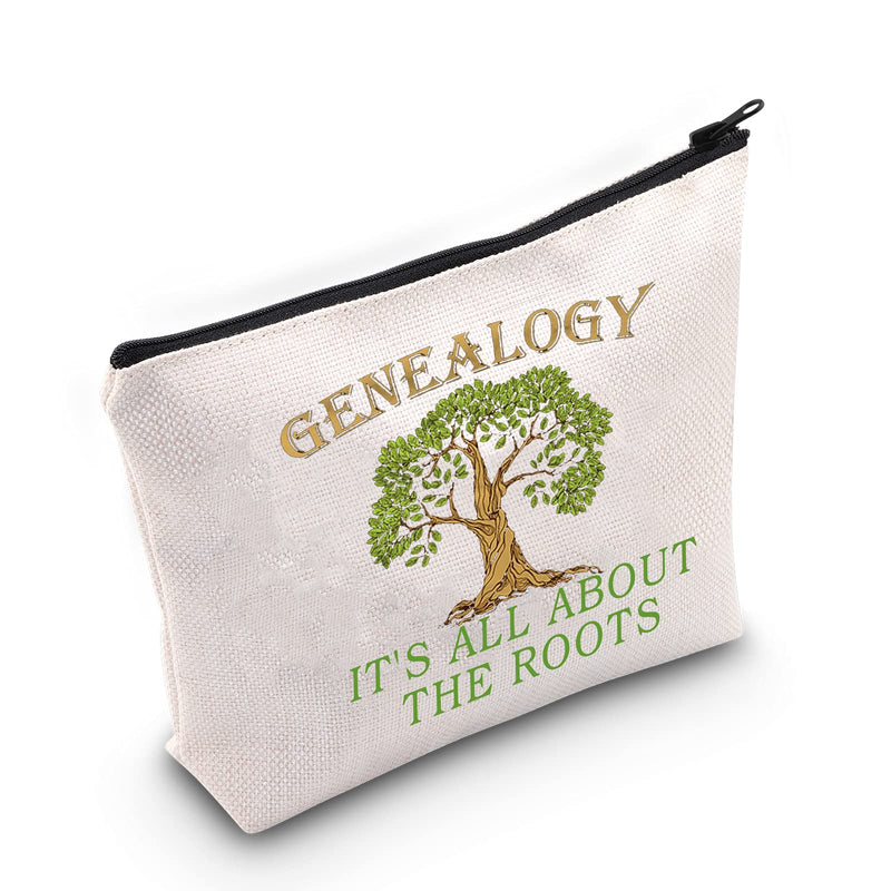 [Australia] - LEVLO Funny Genealogist Cosmetic Make Up Bag Family Researcher Gift It's All About The Roots Makeup Zipper Pouch Bag For Historian Researcher Genealogy, About The Roots, 