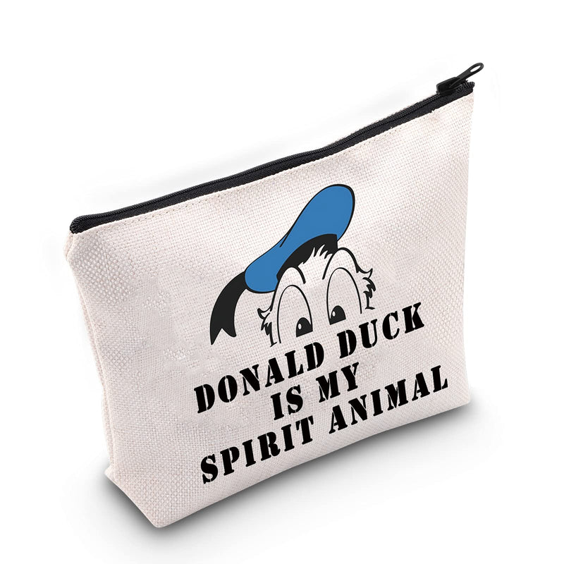 [Australia] - LEVLO Donald Duck Cosmetic Make Up Bag Donald Duck Lover Gift Donald Duck Is My Spirit Animal Makeup Zipper Pouch Bag For Women Girls, Donald Spirit Anima, 