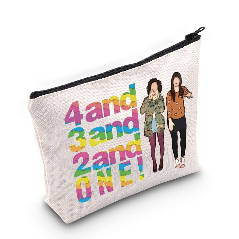 [Australia] - LEVLO Broad City Cosmetic Make Up Bag Broad City Fans Gift 4 and 3 and 2 and One Makeup Zipper Pouch Bag Broad City Merchandise, 4 and 3 and 2 and One, 