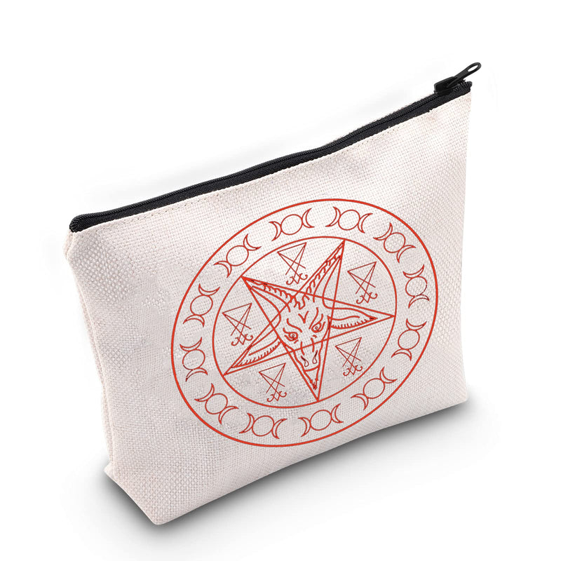 [Australia] - LEVLO Sigil of Baphomet and Lucifer Cosmetic Make Up Bag Baphomet and Lucifer Lover Gift For Family Friend, Lucifer Bag, 