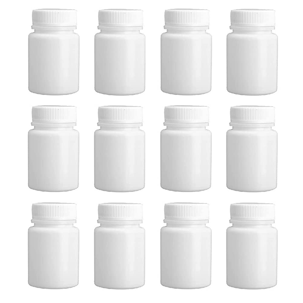 [Australia] - 12Pcs 100ml Empty Plastic Round Bottles with Lids Storage Containers Dispenser Holder Organizer 100ml/3.4oz 