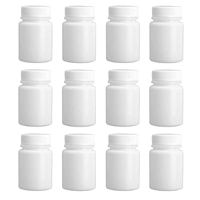 [Australia] - 12Pcs 100ml Empty Plastic Round Bottles with Lids Storage Containers Dispenser Holder Organizer 100ml/3.4oz 