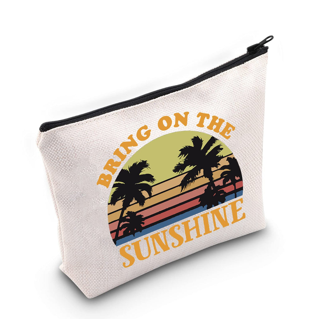 [Australia] - LEVLO Bring On The Sunshine Cosmetic Make up Bag Summer Vacation Inspired Gift Sunshine Print Graphic Makeup Zipper Pouch Bag For Women Girls, Bring On The Sunshine, 