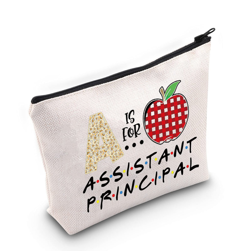 [Australia] - LEVLO Assistant Principa Cosmetic Make Up Bag School Principal Gift A Is For Assistant Principa Makeup Zipper Pouch Bag Retirement Thank You Gift, A Is For, 