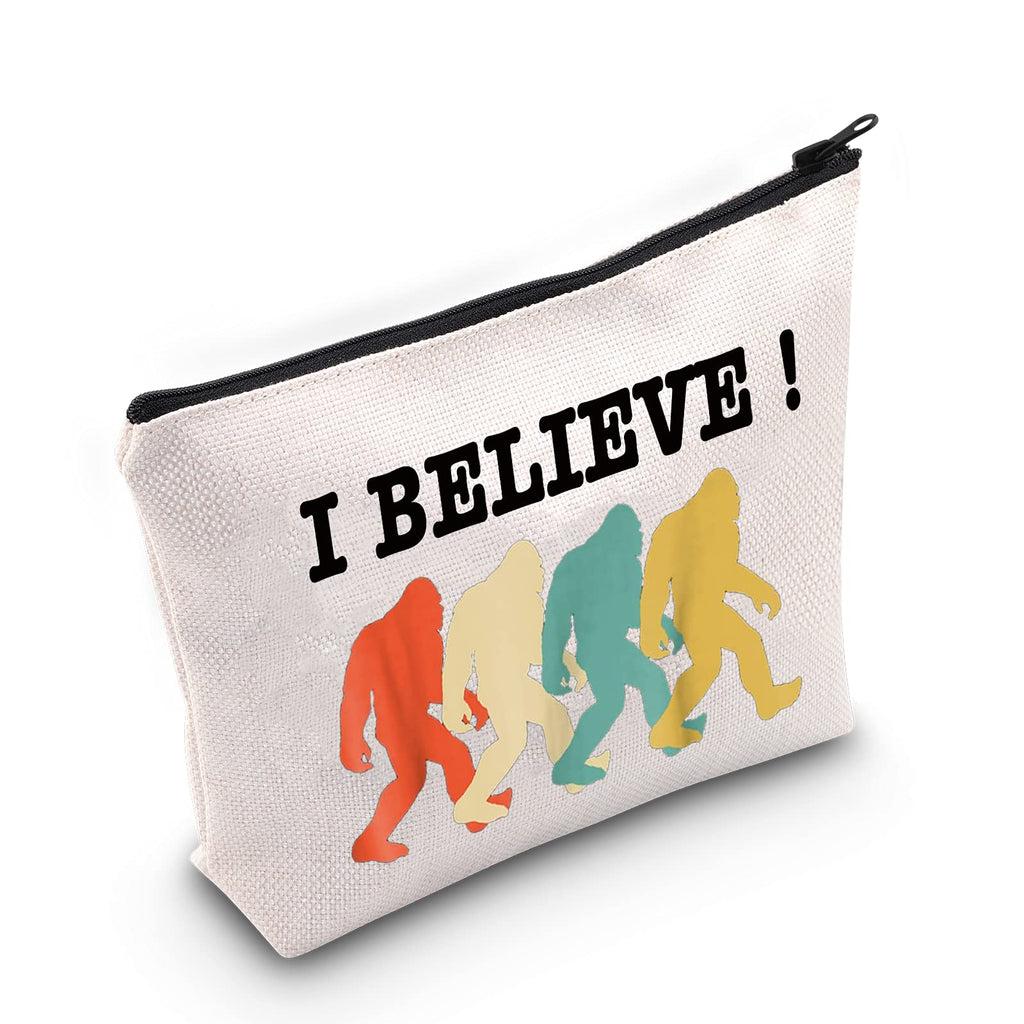 [Australia] - LEVLO Bigfoot Graphic Cosmetic Make Up Bag Finding Bigfoot Gift I Believe Makeup Zipper Pouch Bag For Bigfoot Fans, I Believe, 