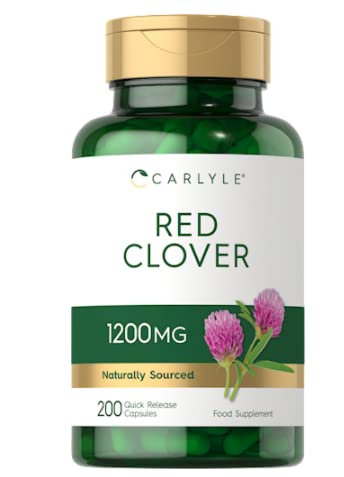 [Australia] - Red Clover Blossom Extract 1200mg | 200 Capsules | High Strength Isoflavones for Menopause & Women's Health | Trifolium Pratense | No Artificial Preservatives 