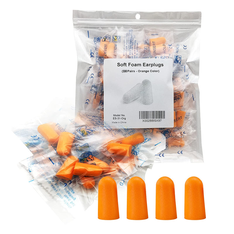 [Australia] - 100 Pairs Earplugs for Noise Cancelling Ultra Soft Foam Ear Plugs for Sleeping Snoring Noise Cancel Reusable Earplugs 