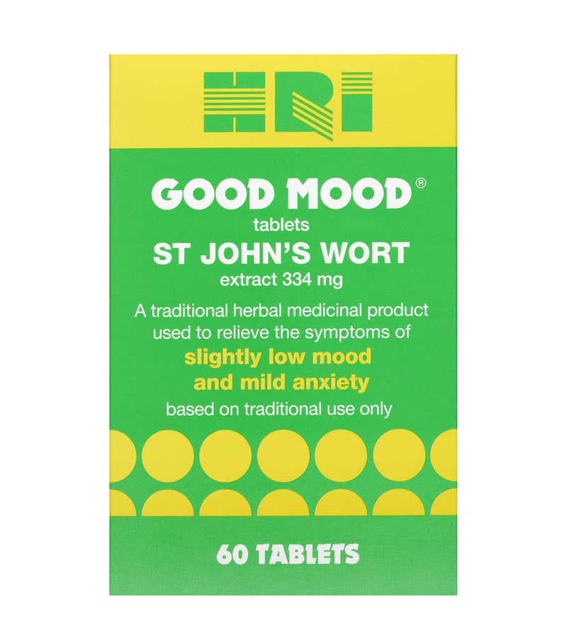[Australia] - HRI Good Mood. 334 Milligrams St Johns Wort Tablets. Strongest Approved Dose on The UK Market - to Relieve The Symptoms of Slightly Low Mood and Mild Anxiety Relief. 60 Tablets 60 Count (Pack of 1) 