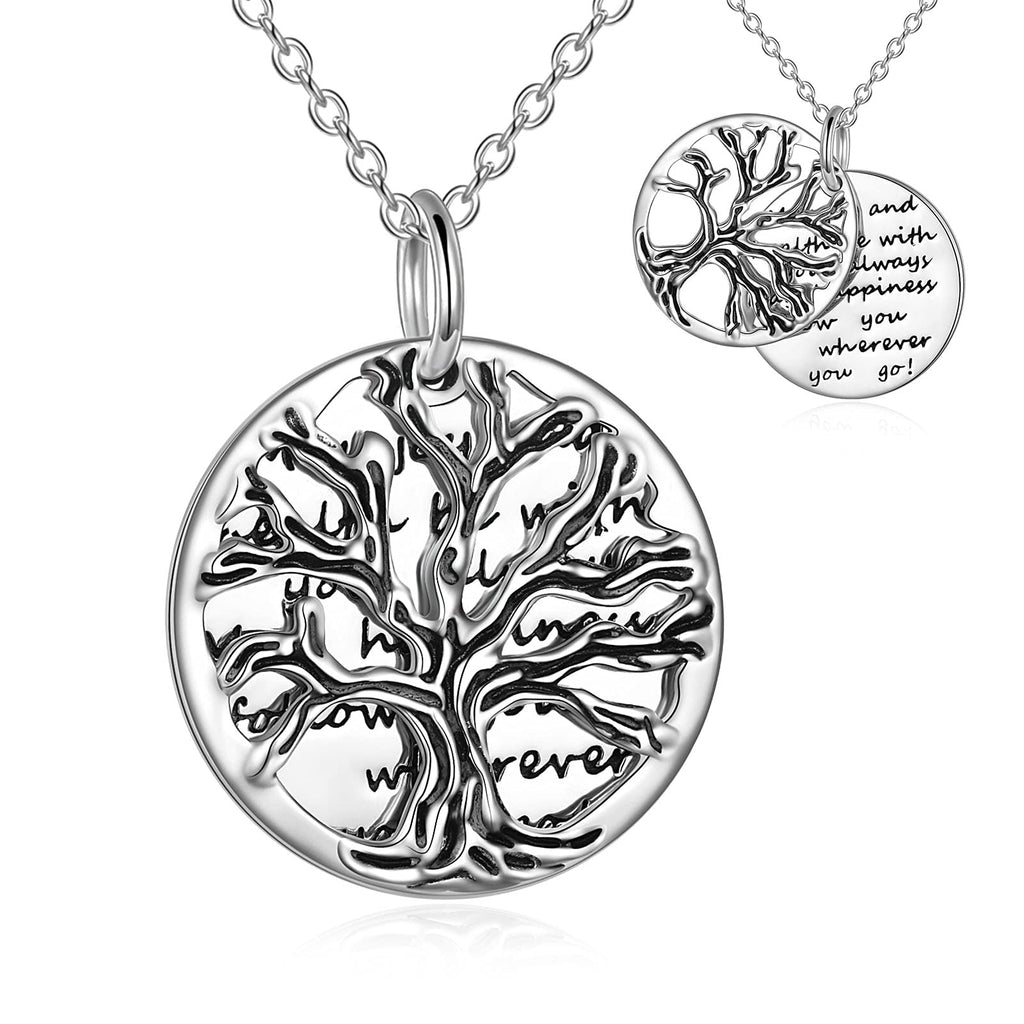[Australia] - YFN Tree of Life Necklace Sterling Silver Inspirational Pendant Jewellery Graduation Gifts for Women Men Friend Sister (Joy,Health,Happiness) 