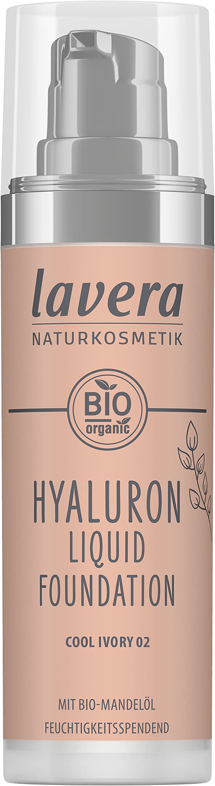 [Australia] - lavera Hyaluron Liquid Foundation - Natural Ivory 01 - natural cosmetics - Vegan - Silky, lightweight texture - free from mineraloil - Natural hyaluronic acid & Organic almond oil - 30ml 
