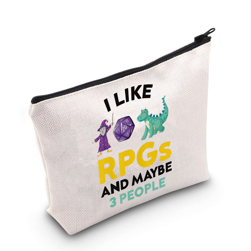 [Australia] - LEVLO Dungeons and Dragons Cosmetic Make Up Bag Dungeon Master Gift I Like RPGs And Maybe 3 People Makeup Zipper Pouch Bag For RPGs Lover, Like RPGs, 