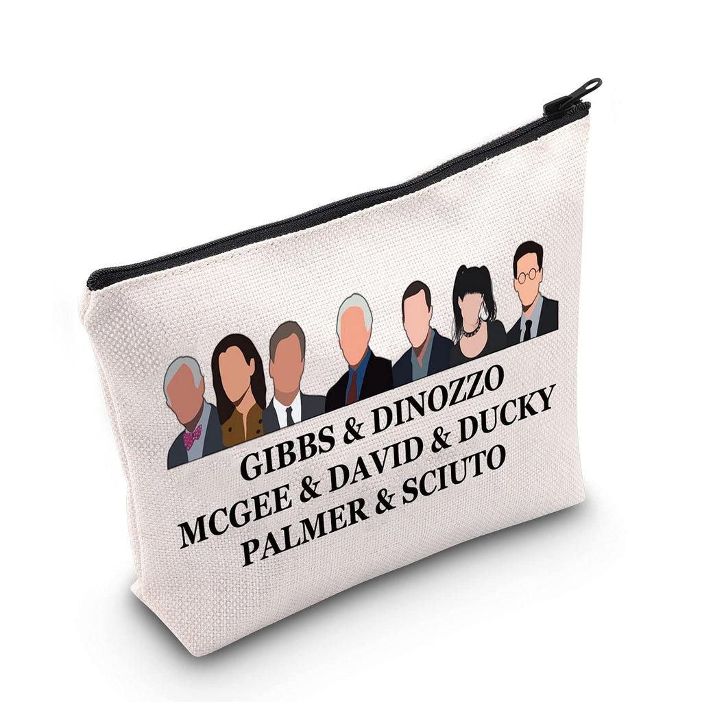 [Australia] - LEVLO NCIS TV Show Fans Cosmetic Make Up Bag NCIS TV Show Lover Gift NCIS TV Show Actors Name Makeup Zipper Pouch Bag For Women Gir, GIBBS DINOZZO MCGEE, 