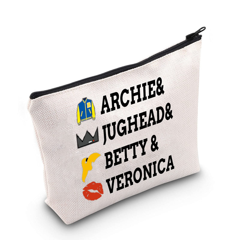 [Australia] - LEVLO Riverdale Fans Cosmetic Make Up Bag Riverdale Themed Fans Gift Archie Jughead Betty Veeronica Riverdale Makeup Zipper Pouch Bag For Women Girls, Archie Jughead Betty Veeronica, 