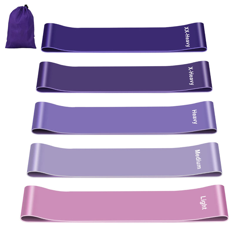 [Australia] - Resistance Bands [Set of 5], resistance band for Women and Men, Skin-Friendly Resistance Fitness Exercise Loop Bands 5 Levels for Legs and Glutes,Arms,Pilates,Yoga-Carry bag included 