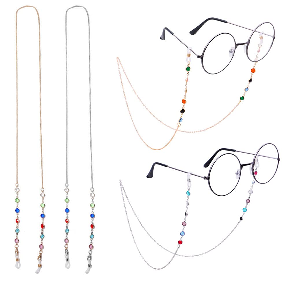 [Australia] - Glasses Chain, 2-Pack Beaded Eyeglasses Neck Chain, Sunglasses Multi-Purpose Chains Head Band Eyeglass Lanyard Eyewear Strap for Women Girls Gift Glasses Accessories Décor 