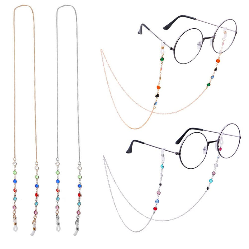 [Australia] - Glasses Chain, 2-Pack Beaded Eyeglasses Neck Chain, Sunglasses Multi-Purpose Chains Head Band Eyeglass Lanyard Eyewear Strap for Women Girls Gift Glasses Accessories Décor 