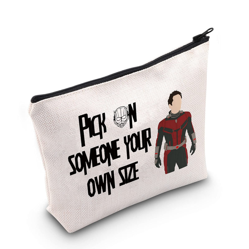 [Australia] - LEVLO Funny Ant Man Cosmetic Make Up Bag Ant Man Fans Gift Pick On Someone Your Own Size Ant Man Makeup Zipper Pouch Bag For Friend Family, Pick On Someone, 