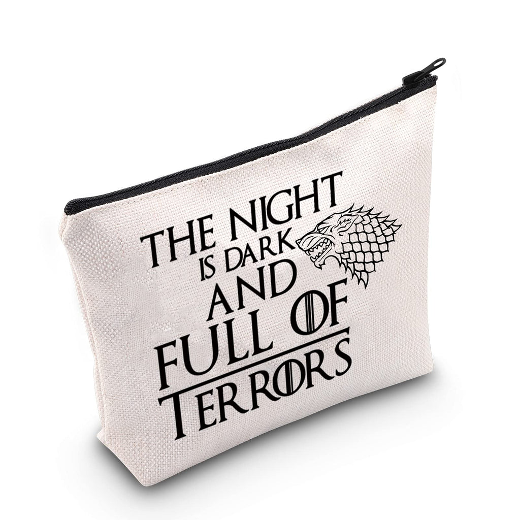 [Australia] - LEVLO Game Of Thrones Cosmetic Make Up Bag Game Of Thrones Fans Gift The Nnight Is Dark And Full Terrors Game Of Thrones Makeup Zipper Pouch Bag For Friend Family, The Nnight Is Dark, 