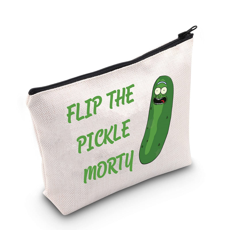 [Australia] - LEVLO Rick and Morty Cosmetic Make Up Bag Rick and Morty Fans Gift Flip The Pickle Morty Makeup Zipper Pouch Bag For Friend Family, Flip The Pickle Morty, 