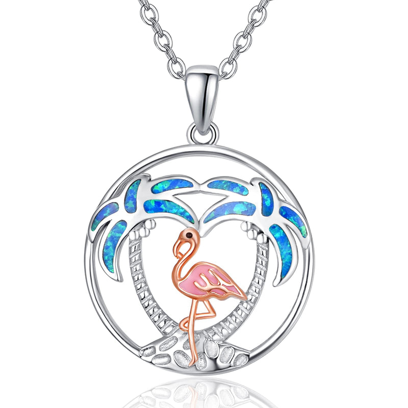 [Australia] - KINGWHYTE Flamingo Necklace for Women 925 Sterling Silver Animal Pendant Flamingo Jewellery Gifts for Mum Girls Girlfriend Daughter 