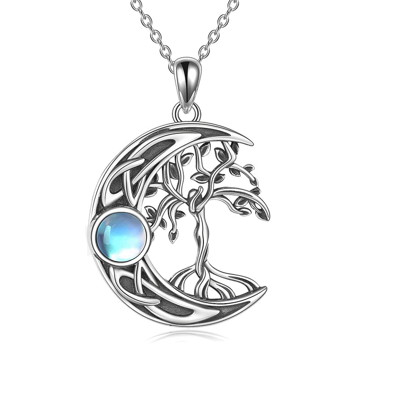 [Australia] - YAFEINI Tree of Life Necklace Sterling Silver Moonstone Tree of Life Pendant Jewellery for Women Gifts 