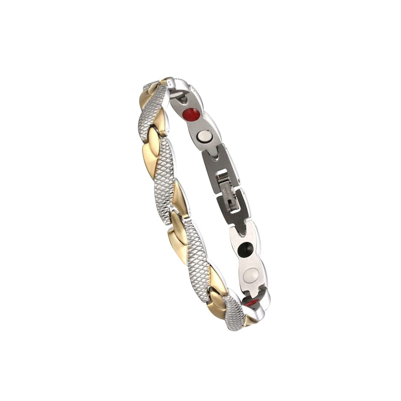 [Australia] - WDYY Elegant Magnetic Therapy Fit Plus Bracelet, Slimming Weight Loss Anti-fatigue Magnetic Bracelet for Men Women (Silver+gold) 