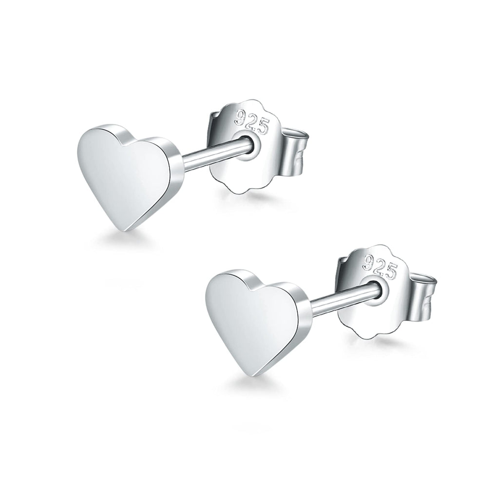 [Australia] - Sterling Silver Heart Stud Earrings - S925 Silver Stud Earrings Tiny Helix Sleeper Cartilage Earring│White Gold Plated Hypoallergenic Jewellery for Women Girls Gifts(3mm/4mm/5mm) 3mm, Silver 