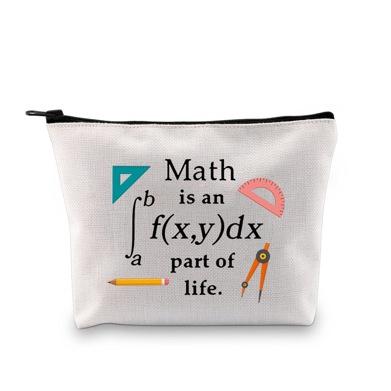 [Australia] - MYSOMY Math is an Integral Part of Life Bag Math Makeup Bag Funny Math Teacher Gifts Math Geek Gifts Math Lover Gifts (Makeup Bag) 