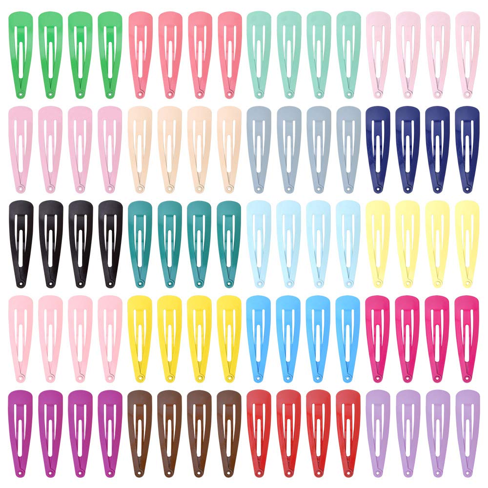 [Australia] - 80 Pack Candy Curl Hair Clips, 2 Inch Metal Snap Hair Clips Kids Barrettes Girls' Hair Accessories for Little Girls Baby Kids, Colorful Small Hair Barrettes Hair Accessories for Fine Hair 