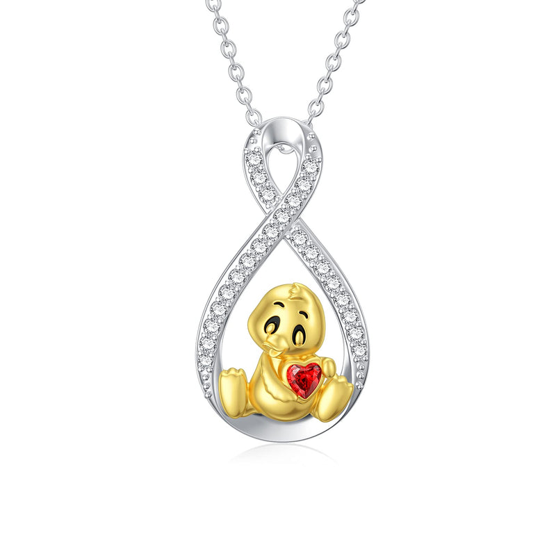 [Australia] - LONAGO Animal Necklace 925 Sterling Silver Cute Pig Panda Duck Pendant Necklace Jewelry for Women 