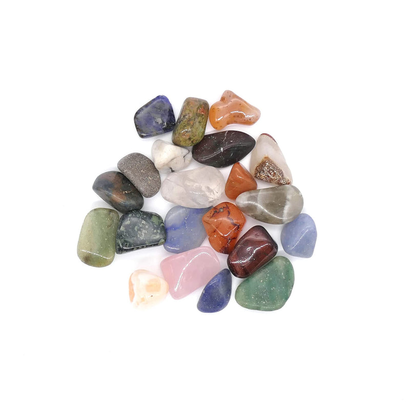 [Australia] - Polished Tumblestone Gemstones, Pocket Reiki, Chakra, Mineral Rocks, 100g Pack (18 to 21 Stones) Size: Medium Mix 15mm to 25mm Mixed Stones Medium Mix 15mm - 25mm 