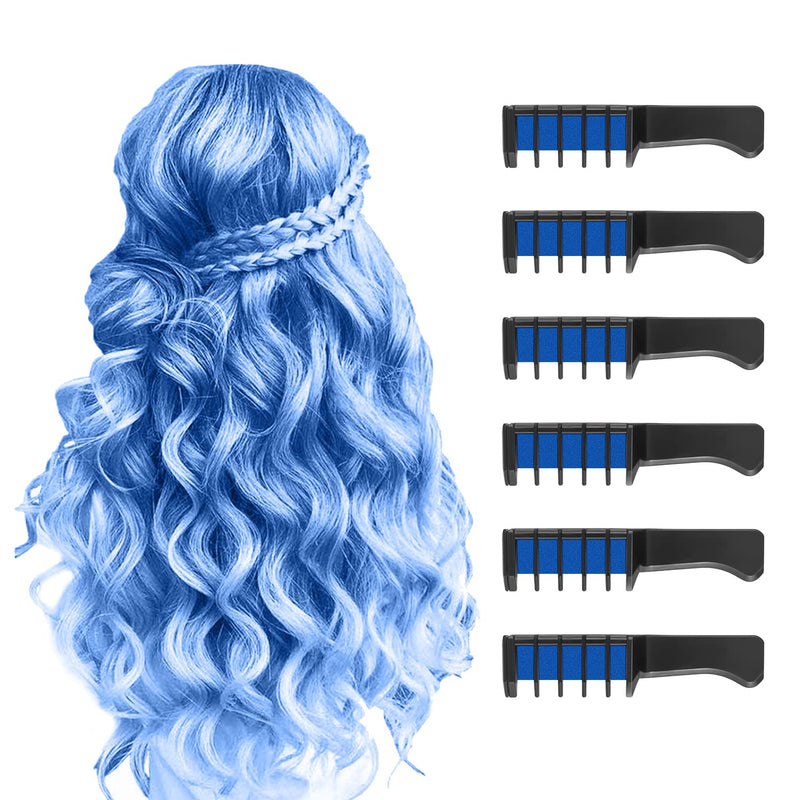 [Australia] - Hair Chalks for Girls Kids, MSDADA Fluorescence Temporary Bright Coloured Hairspray for Kids Birthday Gifts for Girls Age 6 7 8 9 10 11 12+Hair Dye for Kids Mother's Day Easter Children's Day(Blue) Fluorescence Blue 