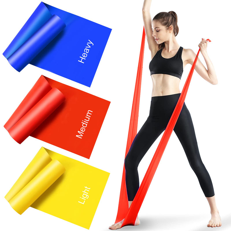 [Australia] - Resistance Bands Set, [Set of 3] 1.5M/4.9ft Skin-Friendly Exercise Bands with 3 Resistance Levels,Workout Resistance Bands Set for Women Men,Ideal for Strength Training,Yoga,Gym,Pilates,Fitness 