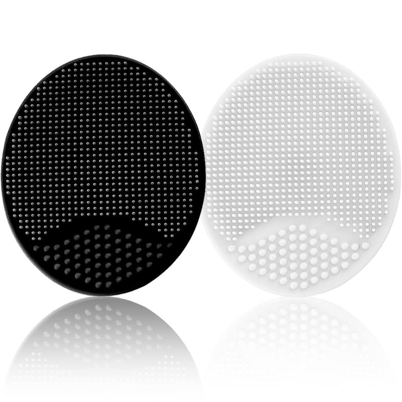 [Australia] - Baby Bath Brush, Baby Cradle Cap Brush, Silicone Massage Brush, Silicone Scrubbers Exfoliator Brush | The SkinSoother Baby Essential for Dry Skin, Cradle Cap and Eczema - 2 Pack (Small-Black&White) Small-Black&White 