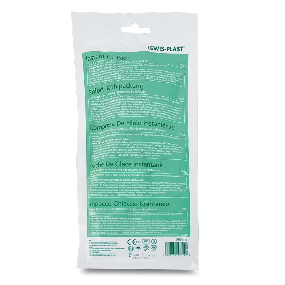 [Australia] - Lewis-Plast Premium Instant Ice Pack - Disposable Cold Therapy Ice Packs, Instant Pain Relief for Back, Neck, Ankle, Sprains, Headaches and Toothache 