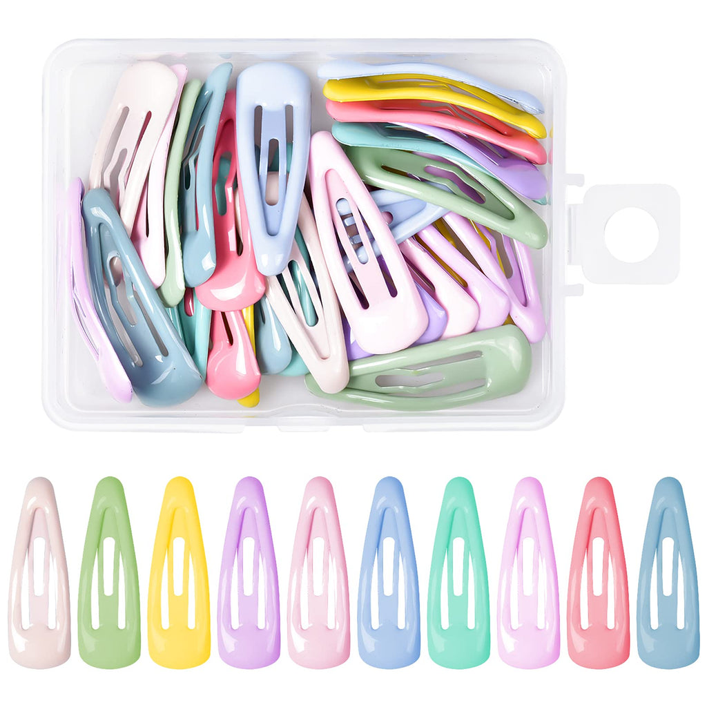 [Australia] - Jinlaili 30 Pcs Baby Snap Hair Clips, 3cm Metal Snap Hair Clips Kids, Mini Barrette Hair Clips, Candy Color Small Hair Clips, Baby Girl Hairpin, Hair Accessories for Toddlers, Baby, Girls, Colorful 