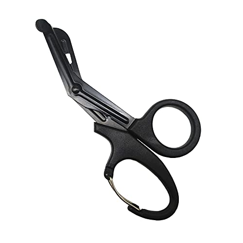 [Australia] - EMT and Trauma Shears, Titanium Bandage Shears 18CM Bent Stealth Black, Outdoor, Camping, HikingStudents, Emergency Room (Black) 